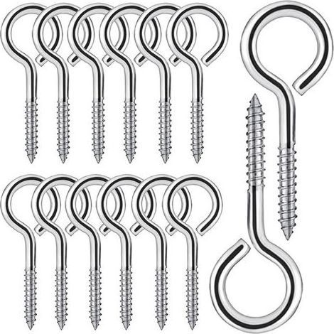 20 Pièces M5 Piton à Visser en Acier Inoxydable 304 Vis Mouton Oeil Rond Auto Taraudeuse Vis à Anneau Crochets à Oeil Boulon à œil Crochets Piton à Vis 65mm