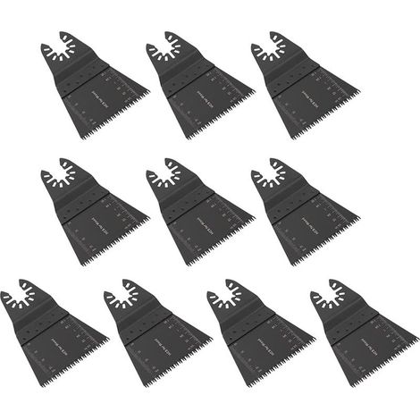 Hojas de sierra oscilante, juego de 10 hojas para multiherramienta, 65 mm, accesorios para multiherramienta oscilante para cortar metal blando, madera y plástico. (1/4)