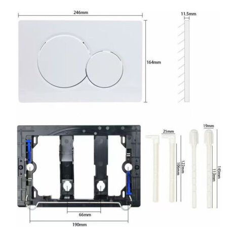 Plaque de commande WC Geberit Sigma 30Plastique durableInstallation sans outilsDesign minimaliste élégant SIGMA01 (1/2)