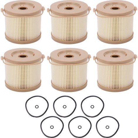 6 pièces filtre à carburant séparateur d'eau Kit de filtre à eau d'huile de remplacement pour RACOR 2010PM-OR 500FG.