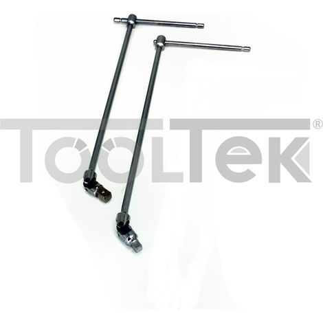 SET 2pz CHIAVI A T SNODATA LUNGA PER BUSSOLE ATTACCO QUADRO 3/8" 1/2"