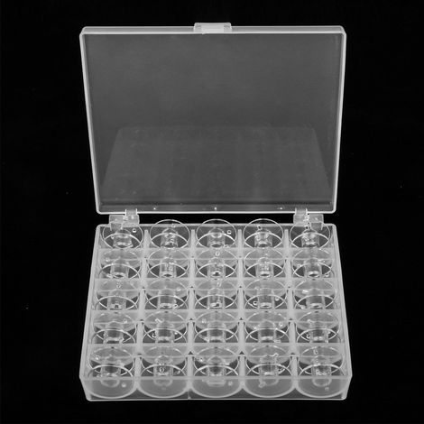 1 Boîte de rangement canettes, 25 compartiments, plastique transparent, pour machine à coudre, broderie (1/5)