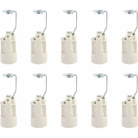 Culot pour ampoule E14 Douilles de Lampe E14 Réglables Convertisseur Douilles E14 Douille à Baonnette Support 10 PCS (Blanche) (1/5)