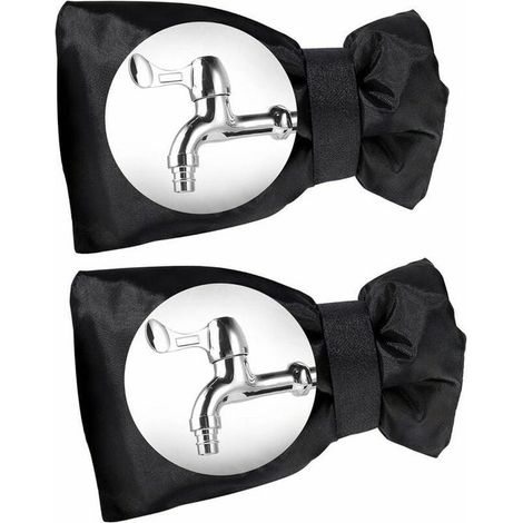 Housses de robinet d'extérieur - Protections de robinet antigel - Coupe-vent et imperméables - Adaptées à l'hiver - 18 cm x 25 cm - 2 pièces (1/5)