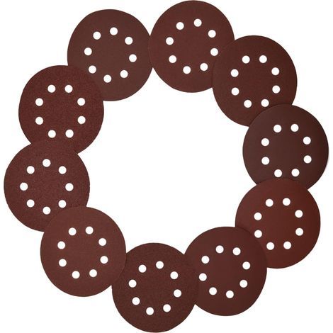 Lot de 100 disques abrasifs 8 trous 125 mm/5 pouces crochet et boucle 40 60 80 100 120 150 180 240 320 400 grains mélangés, dos velcro et feuille de papier abrasif pour ponceuse orbitale aléatoire (1/5)