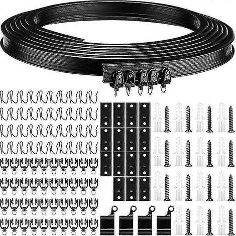 Meter schwarze, biegsame, gebogene Deckengardinenschiene, flexibler Deckengardinenvorhang-1 M