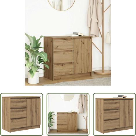 vidaXL Schubladen Holz -  Sideboard mit Schublade Artisan-Eiche 71x35x65 cm Holzwerkstoff (1/5)