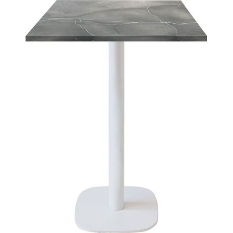 Mange-debout 60 x 60 cm - modèle Round pied blanc lune bleue