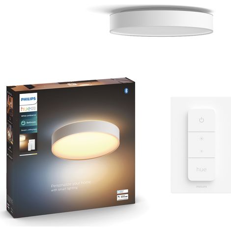 Philips Hue Devere Plafonnier pour Salle de Bain Rond ø42,5 cm (Blanc) Lumière blanche chaude à froide - Comprend 1 Variateur de lumière - White Ambiance (1/5)