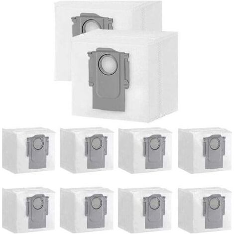Lot de 10 sacs à poussière pour Xiaomi Roborock S7 Max Ultra / S7 Pro Ultra / Q7+ / Q7 Max+ / Q5+ Station d'aspiration robot aspirateur 3 l grande capacité Sac de rechange jetable,Filtre Brosse,de DEB (1/5)