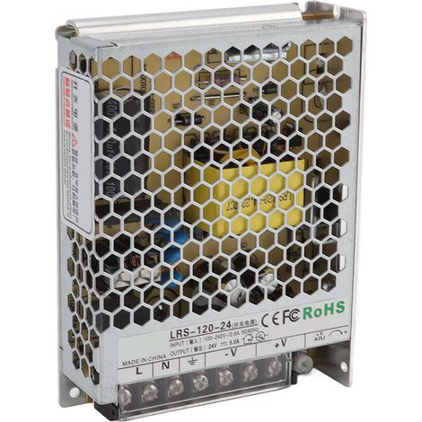 Alimentation à découpage LRS 120W 24V 5A, transformateur lumineux 100-240V pour contrôle d'automatisme industriel, équipement militaire et recherche scientifique (1/5)