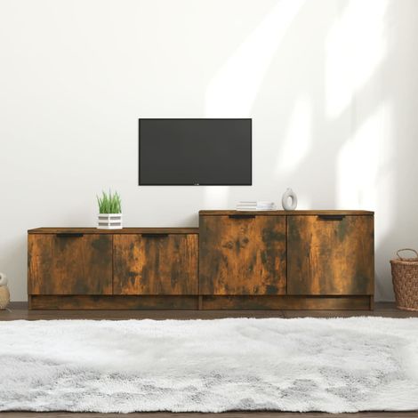 Meuble TV Chêne fumé 158,5x36x45 cm Bois d'ingénierie (1/5)