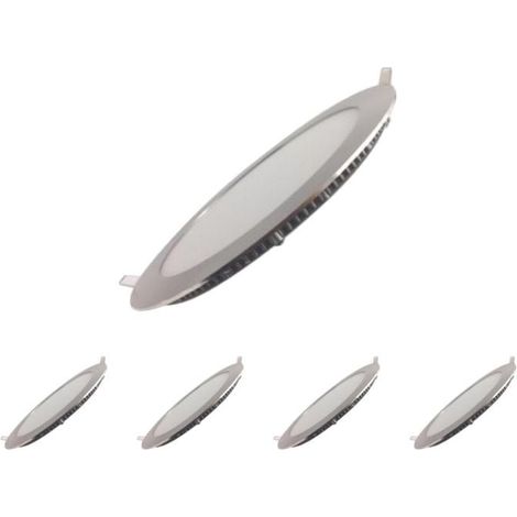 Downlight Dalle LED 12W Extra Plate Ronde - Pack de 5 / Blanc (1/5)