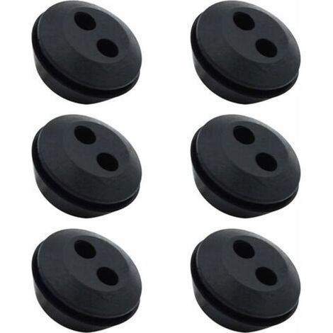 Lot de 6 Bouchon de Tuyau de Carburant Joint de Réservoir Caoutchouc 2 Trous Passe durite passe Durite Reservoir Debroussailleuse Accessoires (1/5)