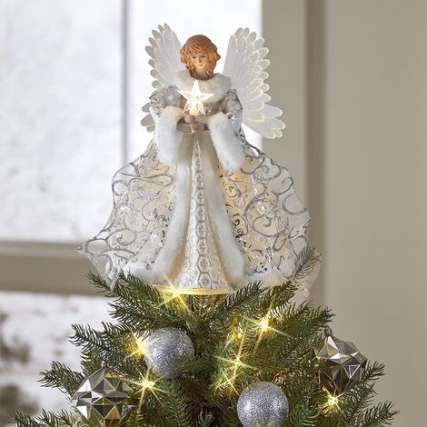 Ange de Noël pour sapin, étoile décorative, ornement angélique doré, figure céleste pour sapin, décoration de fête, pièce maîtresse, cadeau festif.