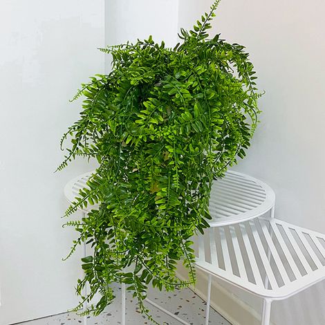 Plantes Artificielles Fern Suspension, [BRAND], Pack 2pcs, Vert Plastique, 75cm, Décorations Murales Wedding Garden (1/5)