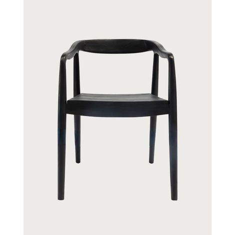 Ebon - Lot de 2 chaises en teck massif noir (1/5)