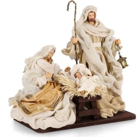 Sacra famiglia in resina e poliestere effetto velluto da 27 x 16 x 28h cm (1/4)