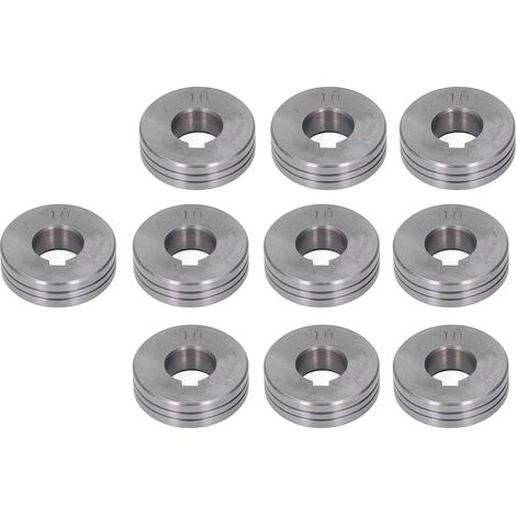 Rouleau d'entraînement de fil à roulement en acier pour soudage sous protection gazeuse, 10 pièces, diamètre de gorge 0,8-1,0 mm (1/5)