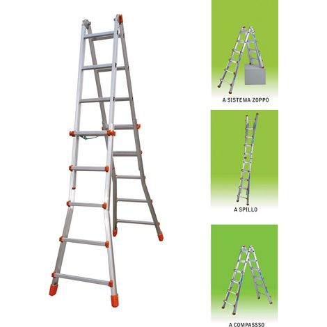 Scala in alluminio telescopica multiuso queen gr.5+5 mt.5,20 - Salone (1/5)