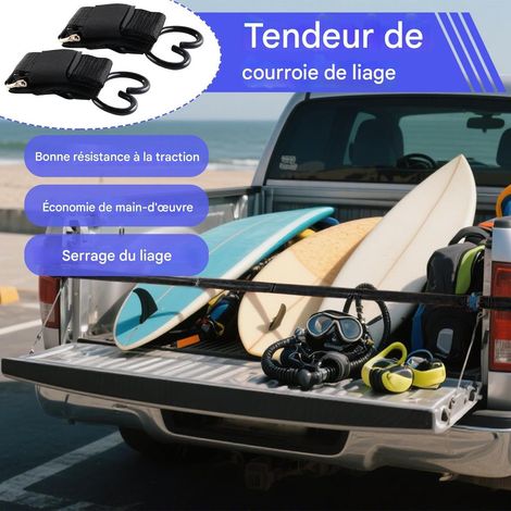 Cinghie di sicurezza a cricchetto, confezione da 2 cinghie a cricchetto rinforzate - 1,2 m con gancio a S per rimorchio per barche, camion, kayak, campeggio (1/4)