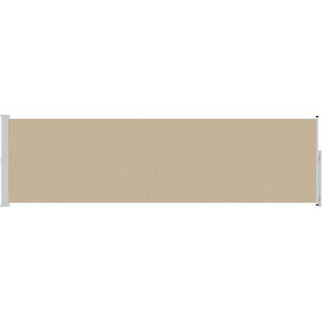 Rideau latéral rétractable, beige, 600 x 117 cm, polyester. (1/5)