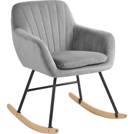 Rocking Chair LIARUM Velvet Grey