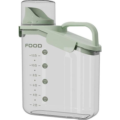 Bocal de rangement en plastique avec couvercle hermétique pour conserver les aliments, idéal pour la farine, le café en grains, les épices et autres ingrédients. (1/5)