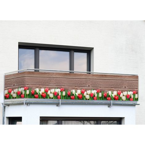 Balkonsichtschutz, Tulpen, 5 m x 35 cm