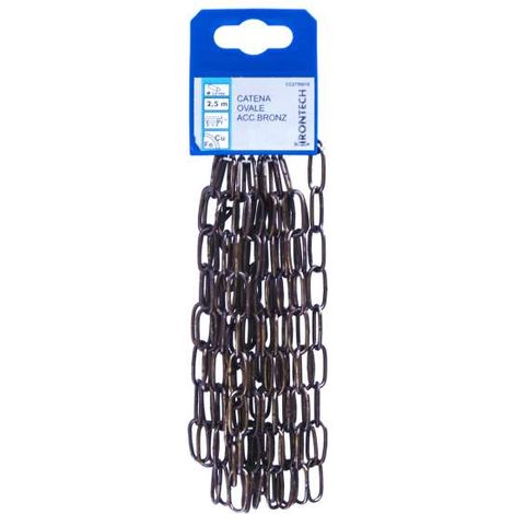 Catena ovale pretagliata Ø 2,5 mm. in acciaio bronzato 2,5 mt.