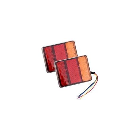 2 Pcs 12 V LED Feux Arriere, Feux Arrières Multifonctionnel pour Tracteur Camion Remorque