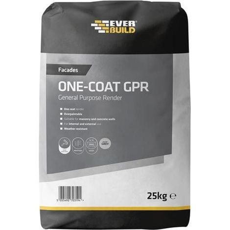 Everbuild Sika One-Coat General Purpose Render Grey 25kg