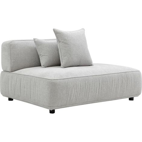 Chaise longue destra in tessuto ciniglia grigio chiaro - LELACO (1/4)