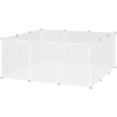 Parque modular para pequeños animales 12 paneles metal y resina PP 105x105x45 cm (1/5)