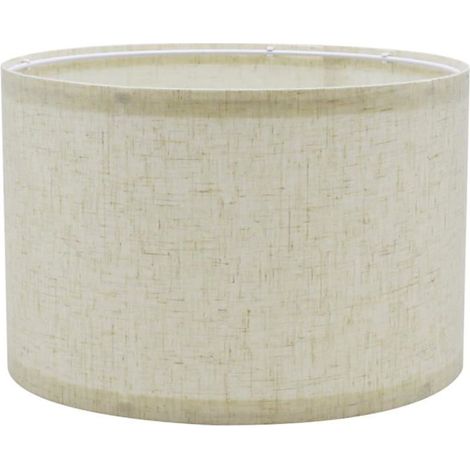 Abat-jour tambour, en lin naturel, 30 x 30 x 20 cm, fait main, rigide, convient aux lampes de table, murales, de chevet et sur pied, beige (1/5)