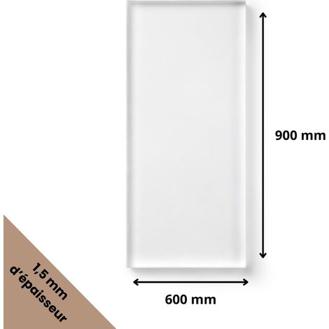 Plaque verre acrylique transparent 1,5 mm - 60 x 90 cm (600 x 900 mm) - Verre synthétique - Plaque PMMA XT - Plexiglass
