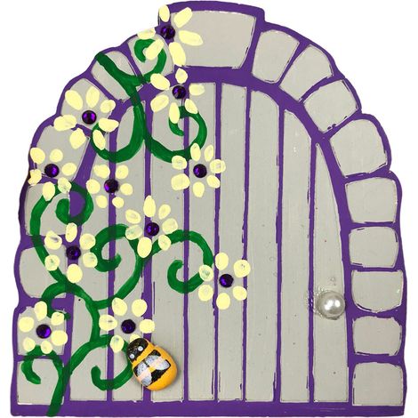 Porte de fée en bois, décoration elfique artisanale pour jardin miniature et aménagement paysager de cour, charme naturel (1/5)