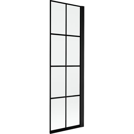 Mexen Mist Duschabtrennung 1-flügelig rechts 60 x 150 cm, schwarzes Gitter, schwarz - 8A9-060-001-70-77-P