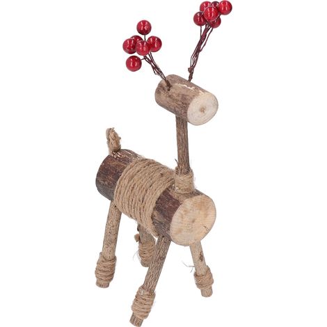Tête de cerf en bois vintage - Décoration murale pour salon ou bureau (1/5)