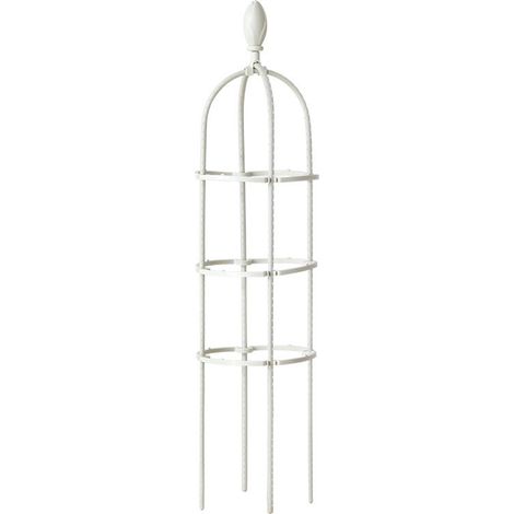 Pflanzenstützkäfig, Gemüseschüttler, Modell 12WS, 1er-Pack mit konischen Metallkäfigen für Tomaten und Kletterfrüchte, Edelstahl und Kunststoff, Ø 30 x 120 cm, Weiß und Schwarz