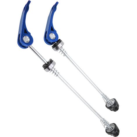Axe Rapide Vélo Route VTT, 2 Pièces pour Roue Avant Arrière - Accessoire Vélo Bleu (1/5)