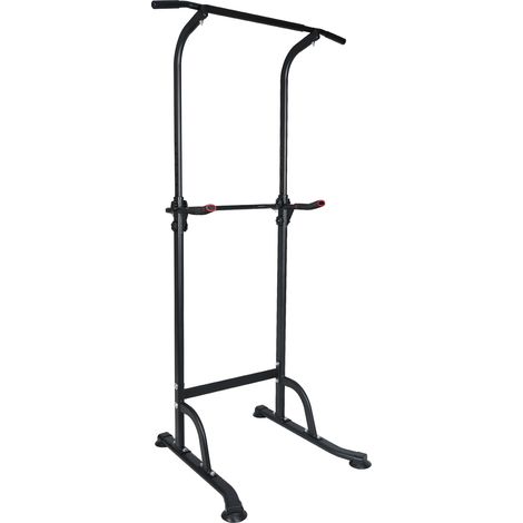 Torre fitness regolabile 169-210 cm in ferro nero per allenamento domestico - CHICFURN (1/5)