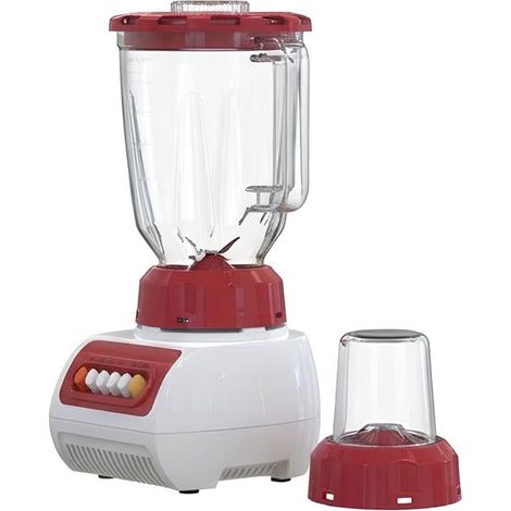 Mixeur électrique - AVIZAR - 400W - Bol gradué - Moulin compact - Rouge (1/5)