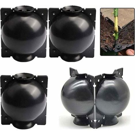 Lot de 4 petites boîtes de greffage pour plantes, dispositif d'enracinement des plantes, boule de coupe de propagation, convient (1/4)