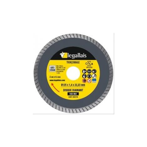 Disque à tronçonner diamant Saint-Martin grès céram et carrelage Ø125 mm