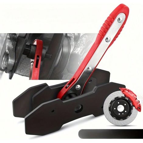 Outil de pressage d'étrier de frein + 2 crochets, clé à cliquet à rotation libre à 360° adaptée à l'entretien de freins automobiles : 1 clé + 5 crochets (1/4)