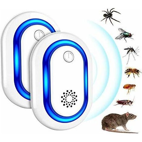 AGE Répulsif Ultrasons, 2pcs Ultrason Souris, Anti Rongeurs Insectes Anti Moustiques exterminateur de rongeurs électronique domestique (1/5)