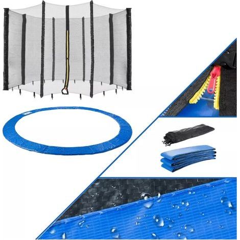 Sicherheitsnetz für 430-cm-Trampolin – 310 g/m² PVC-Kantenschutz – 180 cm hoch – Geeignet für 8-Stangen – Blau