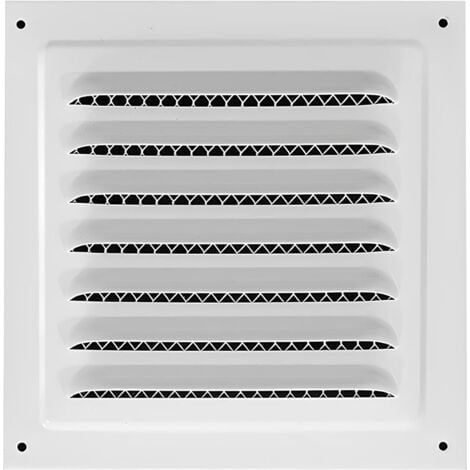 Grille d'aération carrée 20 x 20 cm pour salle de bain, bureau, cuisine avec moustiquaire (1/5)