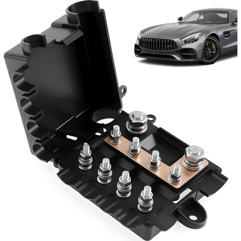 12V Fuse Holder with Busbar,1 MEGA+4 MIDI,Modular Busbar connectors M5/M8150 Awith cover-polyamide automotive fuse holder with covercurrent distributor